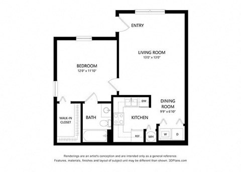 1 Bedroom Floor Plan